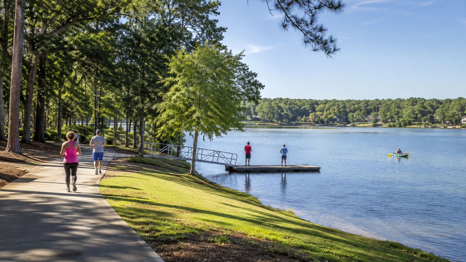 Lake and park in Peachtree City